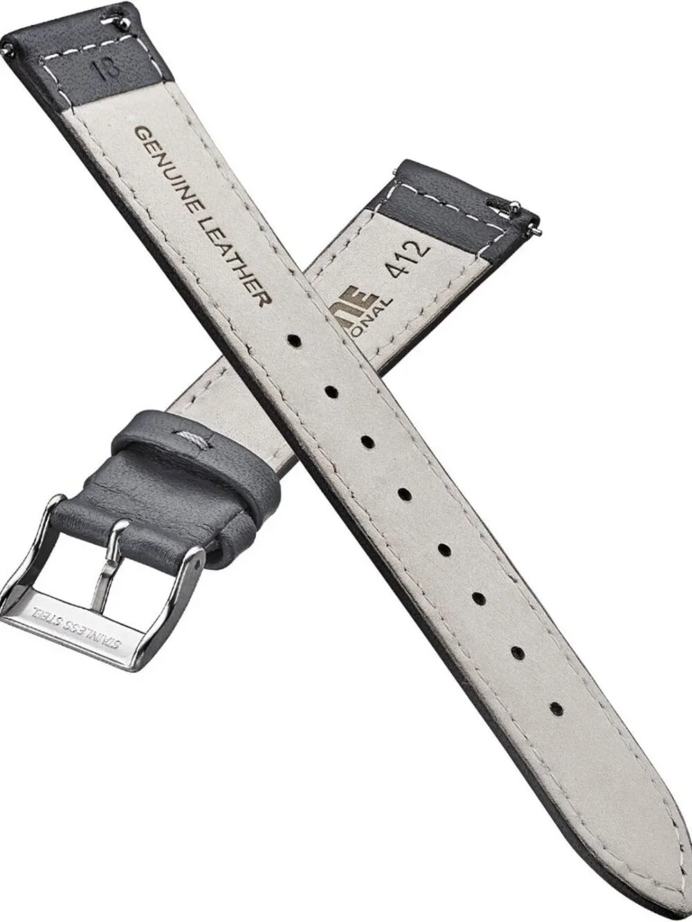 Genuine Leather Watch Strap with Quick Release - Black, Brown, Burgundy, Red